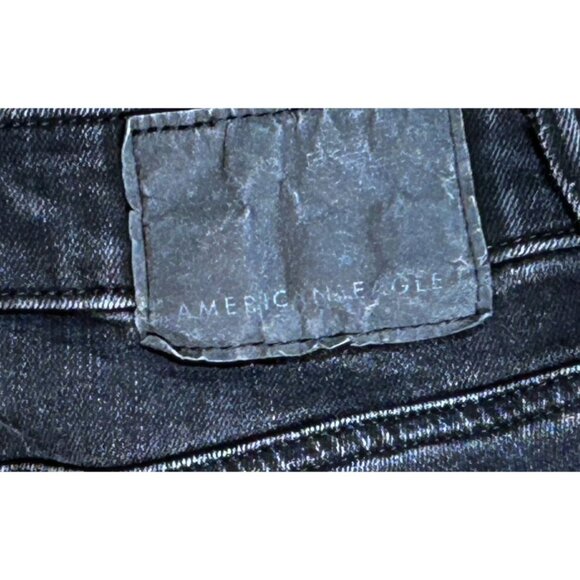 AE Men's Ne(x)t Level Flex Skinny Jeans in Ripped/Patched Washed Black Size 30x3 - Picture 6 of 7